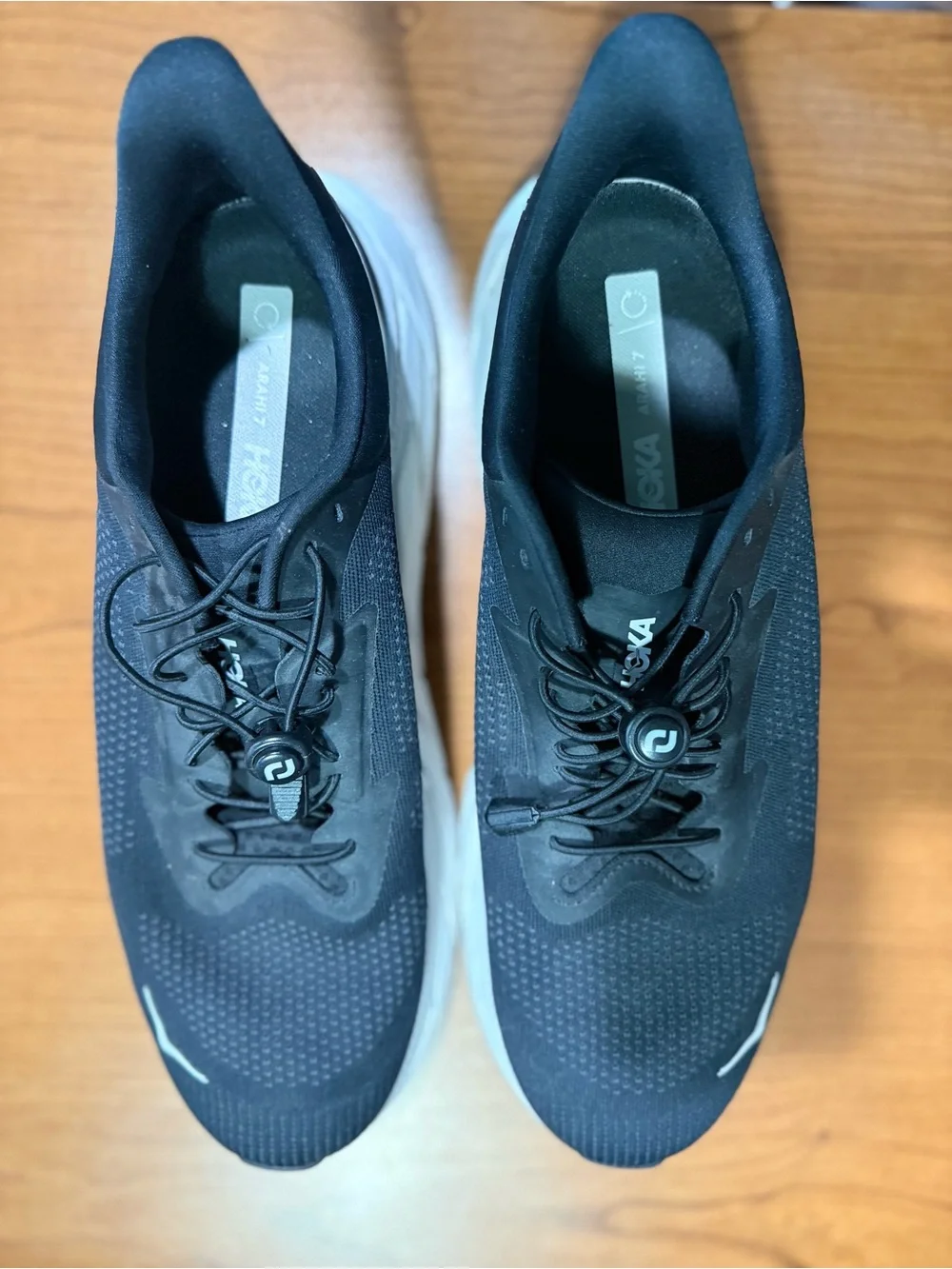 Hoka Men’s Black Athletic Running Shoes with White Midsoles